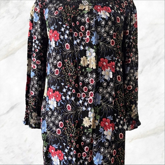 Nasty Gal Black Floral Off-Shoulder Dress Size 8 - Picture 10 of 16